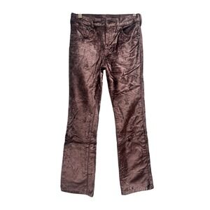 NWOT Free People In‎ My Feels Velvet Flare Pants Mauve Size 24 High Rise Cropped
